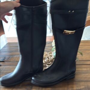 Mi.iM Black Glossy Winter Rain Boots